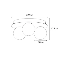 Plafonnier de salle de bain moderne en acier 3 lumières - Cederic