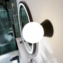 Plafonnier de salle de bain noir E14 10W IP44 GoodHome Hoatzin