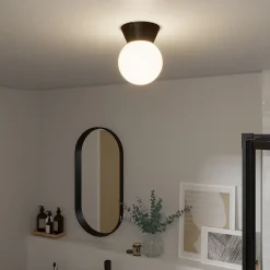 Plafonnier de salle de bain noir E14 10W IP44 GoodHome Hoatzin