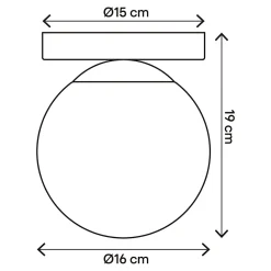 Plafonnier de salle de bain Dorres E14 40W IP44 Ø16cm GoodHome or