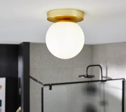 Plafonnier de salle de bain Dorres E14 40W IP44 Ø16cm GoodHome or