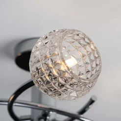 Plafonnier design à 3 sphères transparentes aux motifs graphiques - Salvati