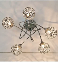 Plafonnier design 5 boules Aphyse