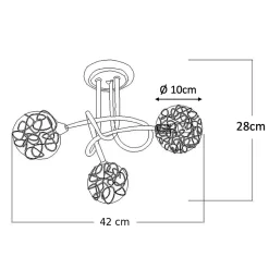Plafonnier design 3 boules Aphyse