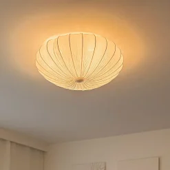 Plafonnier design blanc en soie 60 cm 5 lumières - Plu
