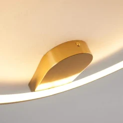 Plafonnier design cercle doré 50 cm - Evelia