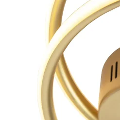 Plafonnier design doré avec LED à intensité variable 3 niveaux - Rowan