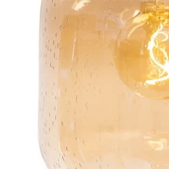 Plafonnier design en laiton et verre ambré - Zuzanna