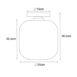 Plafonnier design en laiton et verre ambré - Zuzanna