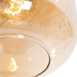Plafonnier design en laiton et verre ambré - Zuzanna