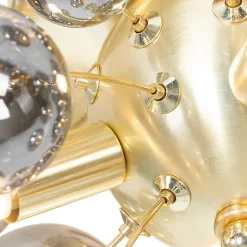 Plafonnier design en laiton avec verre fumé 4 lumières - Explode