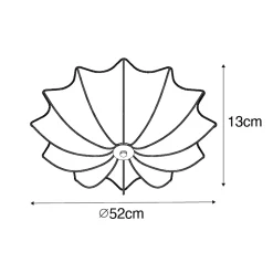 Plafonnier design gris soie 52 cm 3 lumières - Plu