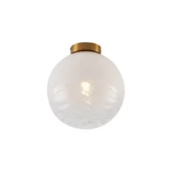 Plafonnier design laiton avec verre dégradé blanc - Pillon