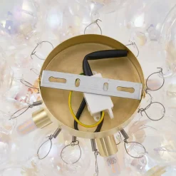 Plafonnier design laiton avec verre arc-en-ciel 4 lumières - Uvas