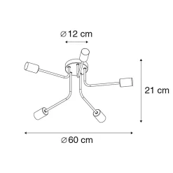 Plafonnier design noir 5 lumières - Facile