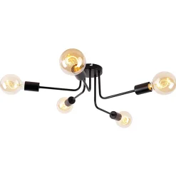 Plafonnier design noir 5 lumières - Facile