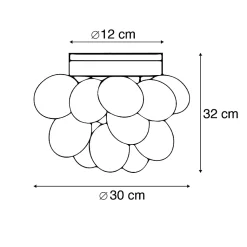 Plafonnier design noir avec verre ambré 3 lumières - Uvas