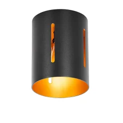 Plafonnier design noir avec intérieur doré - Yana