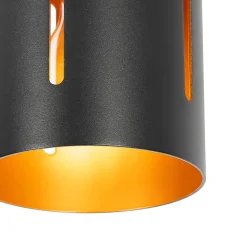 Plafonnier design noir avec intérieur doré - Yana