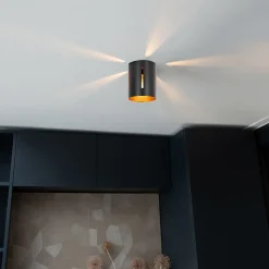 Plafonnier design noir avec intérieur doré - Yana