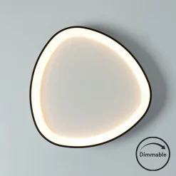 Plafonnier design ovale cercle noir LED dimmable 42 cm - Mesiano