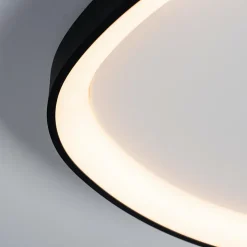 Plafonnier design ovale cercle noir LED dimmable 42 cm - Mesiano