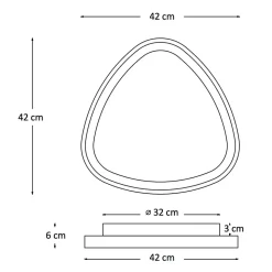 Plafonnier design ovale cercle noir LED dimmable 42 cm - Mesiano