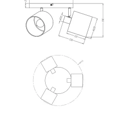 Plafonnier design, Plafonnier rond 3L Tommy, TRIO