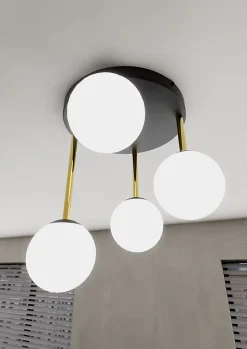 Plafonnier DOLCE 4 BL OPAL, Emibig Lighting, Fabriqué en EU