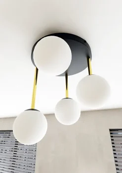 Plafonnier DOLCE 4 BL OPAL, Emibig Lighting, Fabriqué en EU