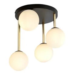 Plafonnier DOLCE 4 BL OPAL, Emibig Lighting, Fabriqué en EU