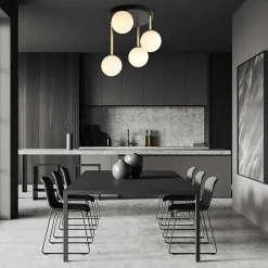 Plafonnier DOLCE 4 BL OPAL, Emibig Lighting, Fabriqué en EU