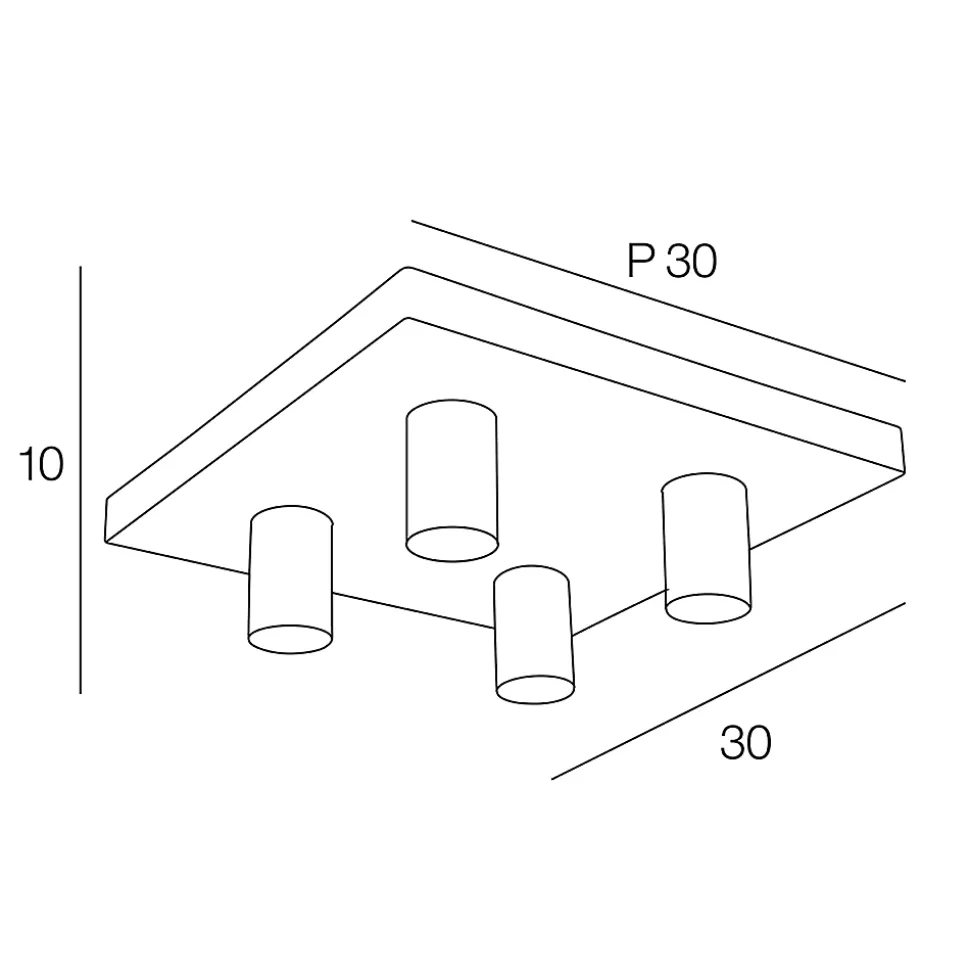Plafonnier E27 40W Corep Conrad marron L.30 x H.10 x P.30 cm