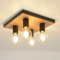 Plafonnier E27 40W Corep Conrad marron L.30 x H.10 x P.30 cm