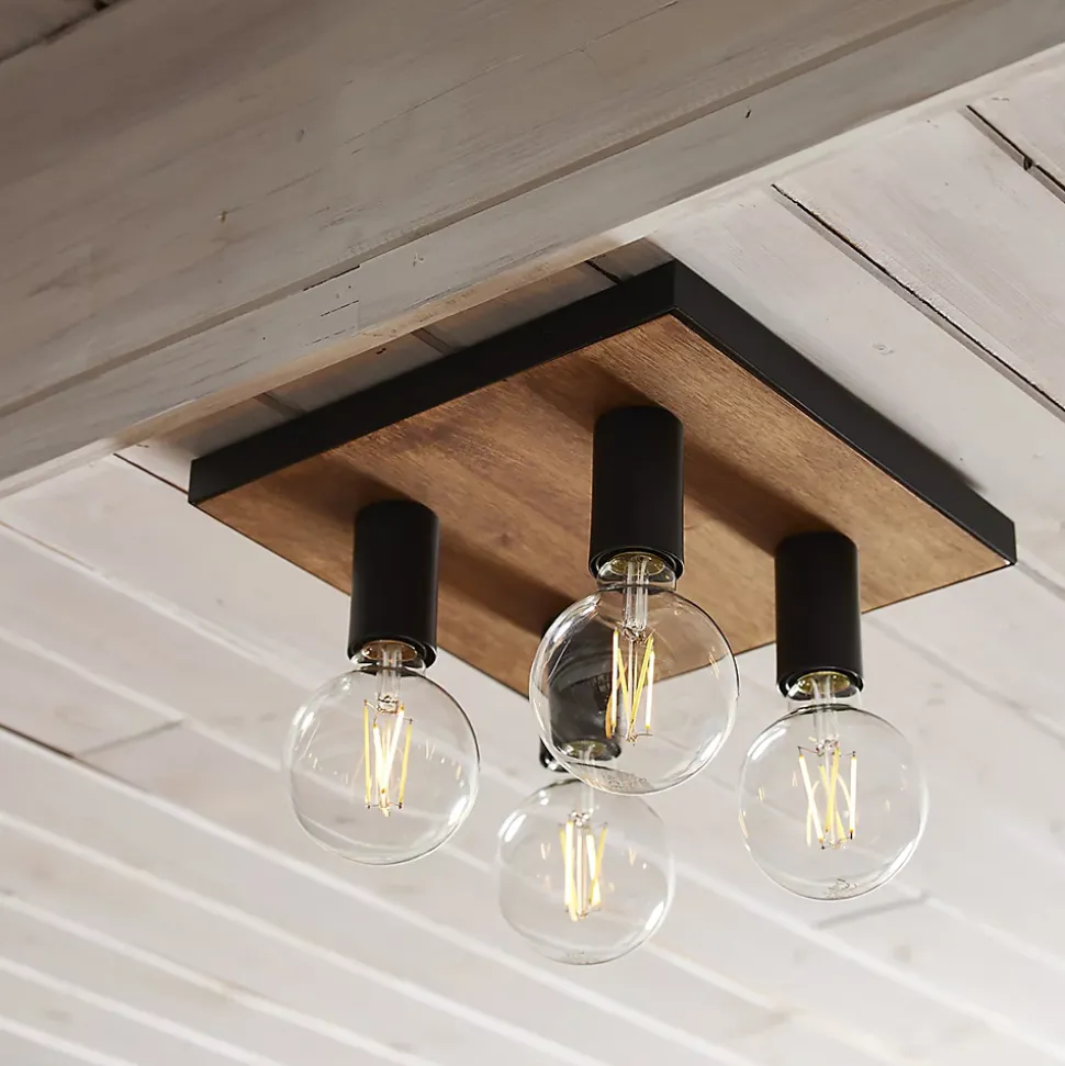 Plafonnier E27 40W Corep Conrad marron L.30 x H.10 x P.30 cm