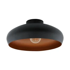 Plafonnier E27 60W Eglo Mogano noir H.17 x Ø40 cm
