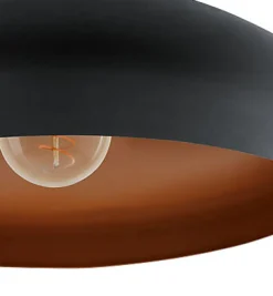 Plafonnier E27 60W Eglo Mogano noir H.17 x Ø40 cm