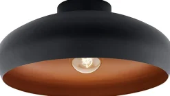 Plafonnier E27 60W Eglo Mogano noir H.17 x Ø40 cm