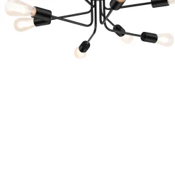 Plafonnier E27 28W GoodHome Ghlin noir mat l.60 x H.20 x Ø60 cm