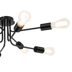 Plafonnier E27 28W GoodHome Ghlin noir mat l.60 x H.20 x Ø60 cm