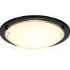 Plafonnier E27 42W GoodHome Hubaa noir mat H.8 x Ø29 cm