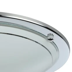 Plafonnier E27 42W GoodHome Hubaa brillant chrome effet givré H.8 x Ø29 cm