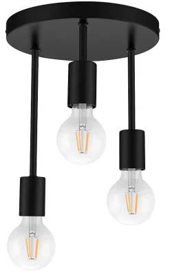 Plafonnier E27 28W GoodHome Lognes noir mat H.31 x Ø25 cm