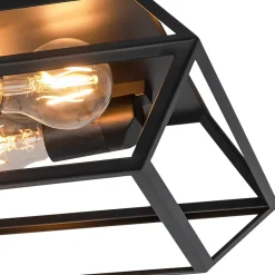 Plafonnier E27 10W GoodHome Nantan noir mat L.30 x l.30 x H.15 x P.30 cm