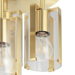 Plafonnier E27 42W GoodHome Saiphi effet laiton H.30 x Ø25 cm