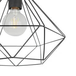 Plafonnier E27 42W GoodHome Smertrio noir mat H.27.5 x Ø28 cm