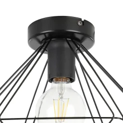 Plafonnier E27 42W GoodHome Smertrio noir mat H.27.5 x Ø28 cm