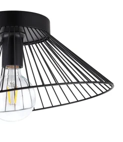 Plafonnier E27 42W GoodHome Tsolma mat noir x l.39 x H.19 x Ø39 cm