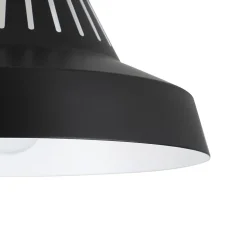 Plafonnier E27 42W GoodHome Yarra noir mat H.15.5 x Ø30 cm