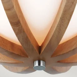 Plafonnier Elstead Allier, bois clair, acier brossé, E27